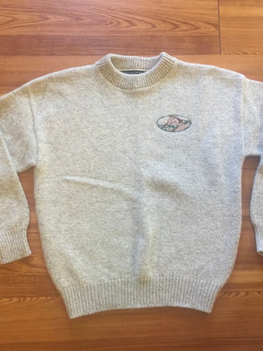Vintage C.J. Cotton Company wool crewneck ski sweater - Small - beige